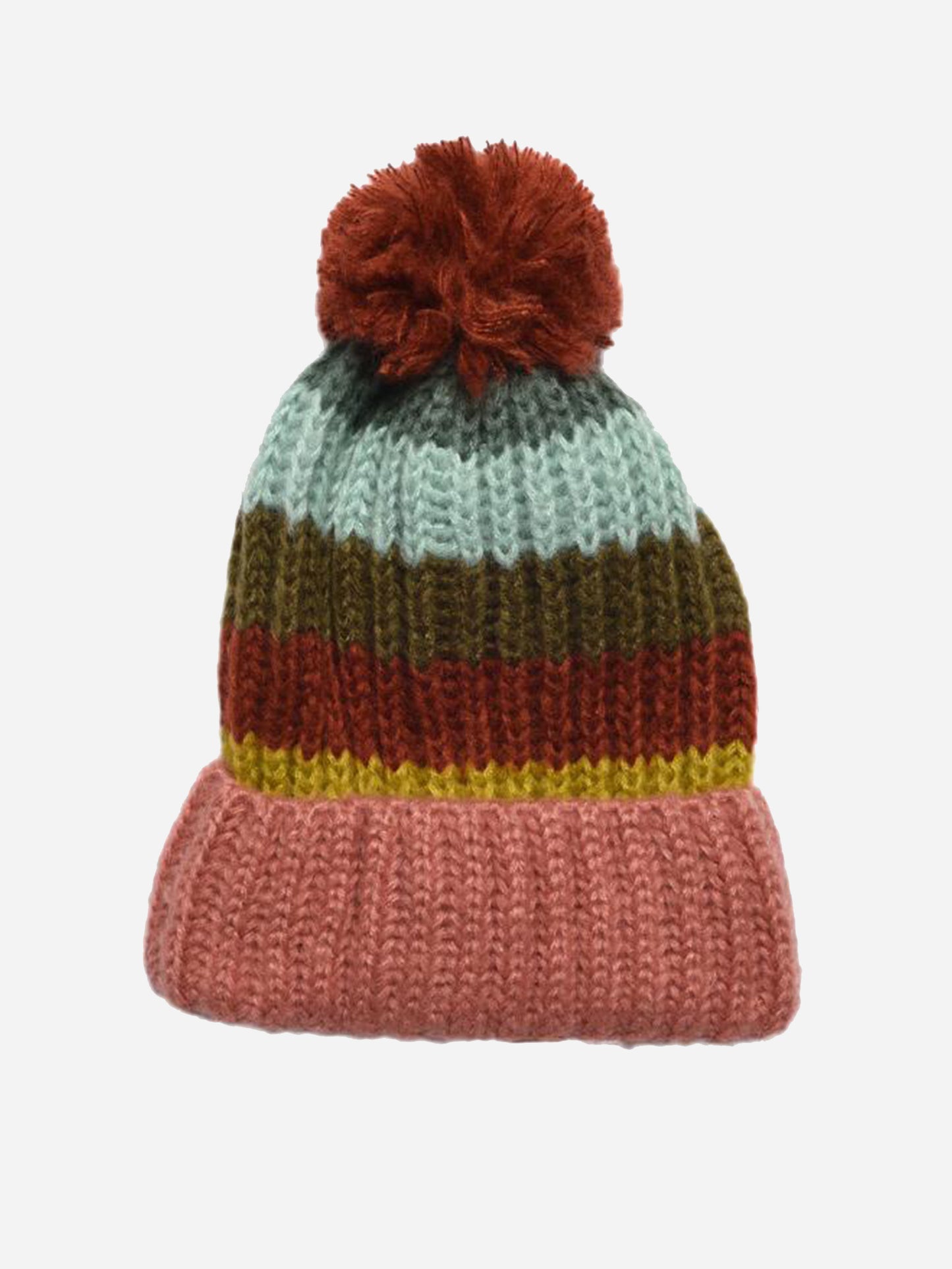 Echo Rainbow Stripe Hat with Pom - Saint Bernard