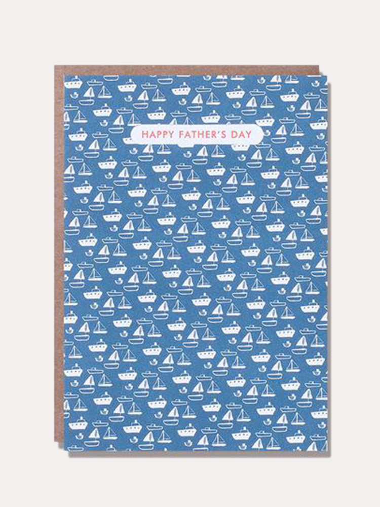 Egg Press Father's Day Boats Greeting Card - Saint Bernard