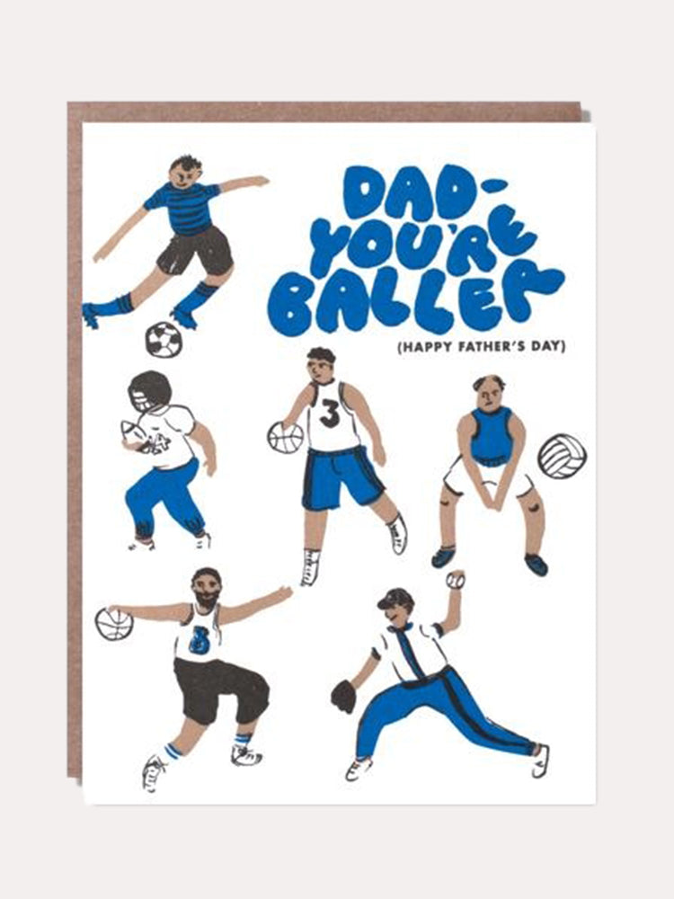 Egg Press Father's Day Baller Greeting Card - Saint Bernard