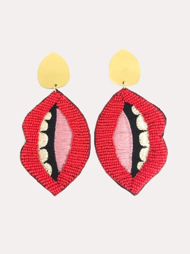 Allie Beads Lips Earring - Saint Bernard