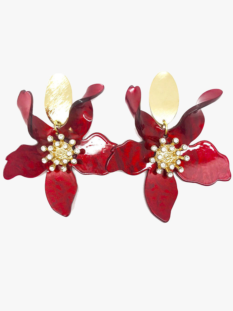 Allie Beads Resin Flower Earring - Saint Bernard