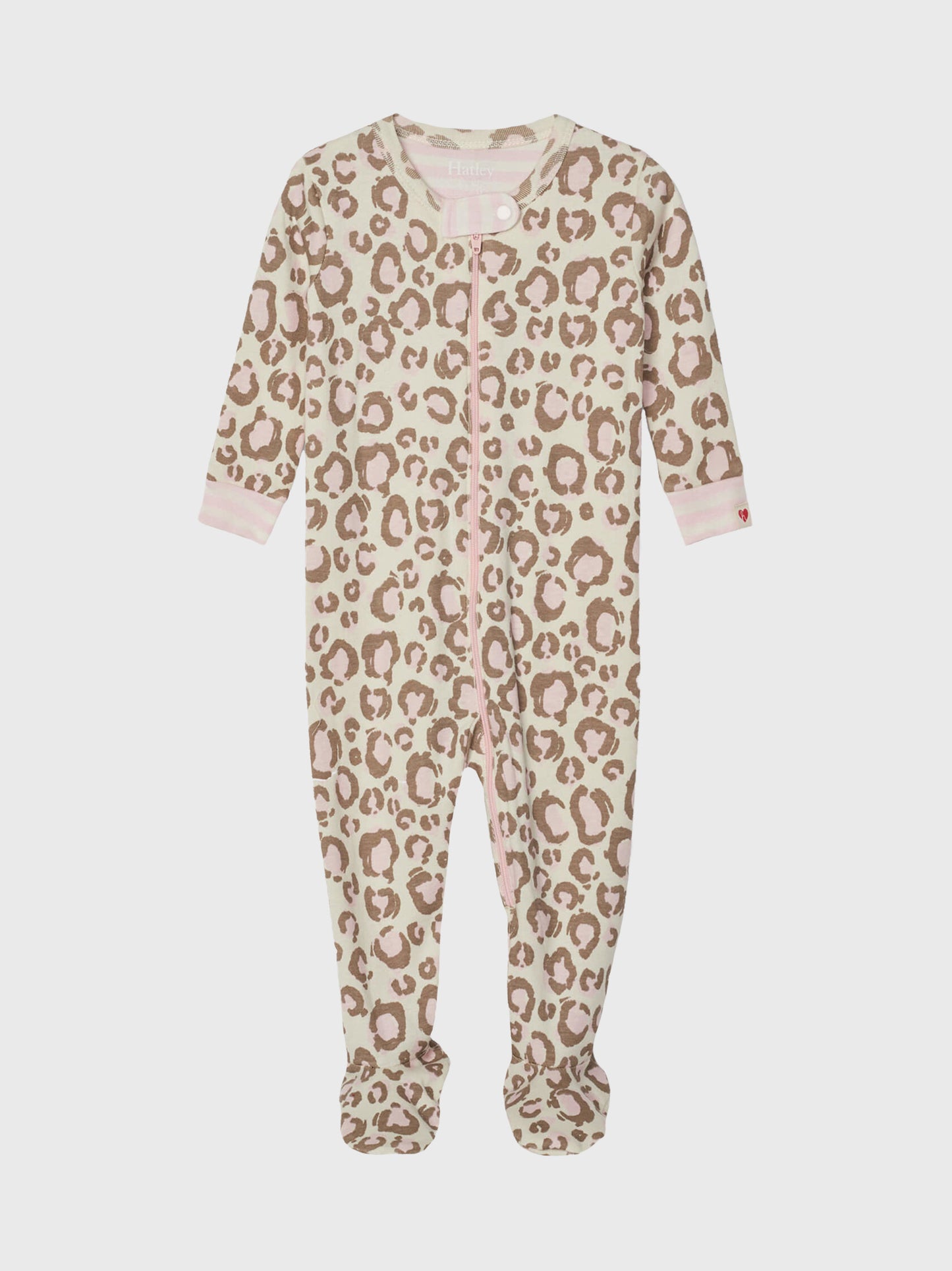 Hatley Painted Leopard Organic Cotton Footed Coverall - Saint Bernard