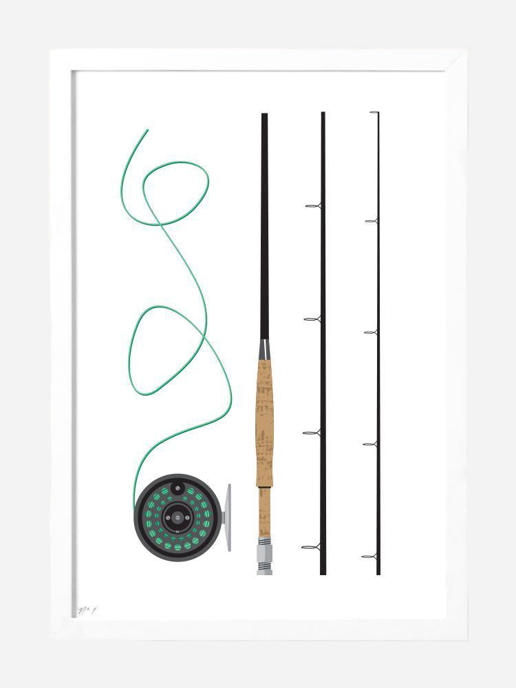 Roo Kee Roo Fly Rod Art Print - Saint Bernard