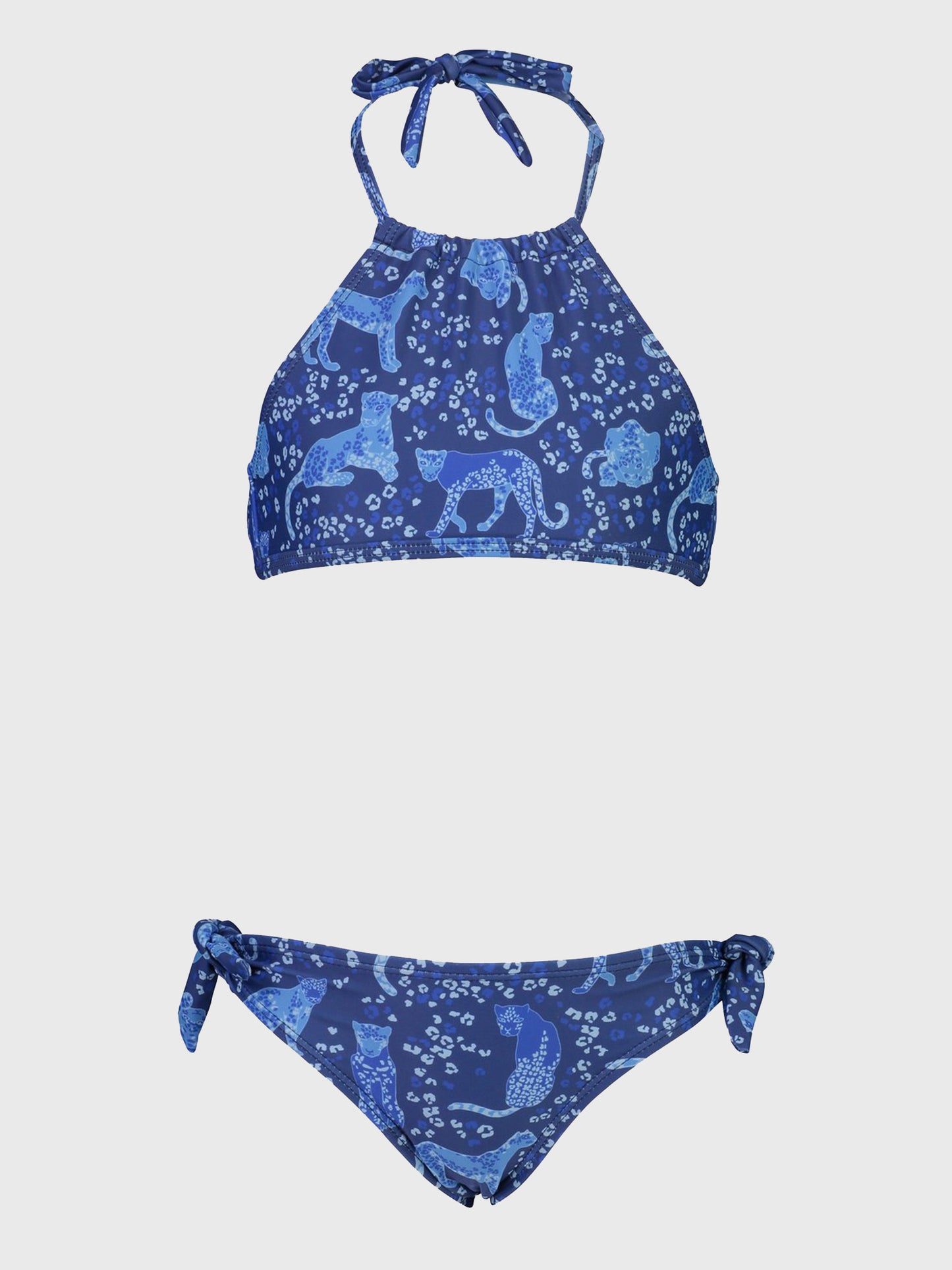 Snapper Rock Girls' Cheetah Halter Bikini - Saint Bernard