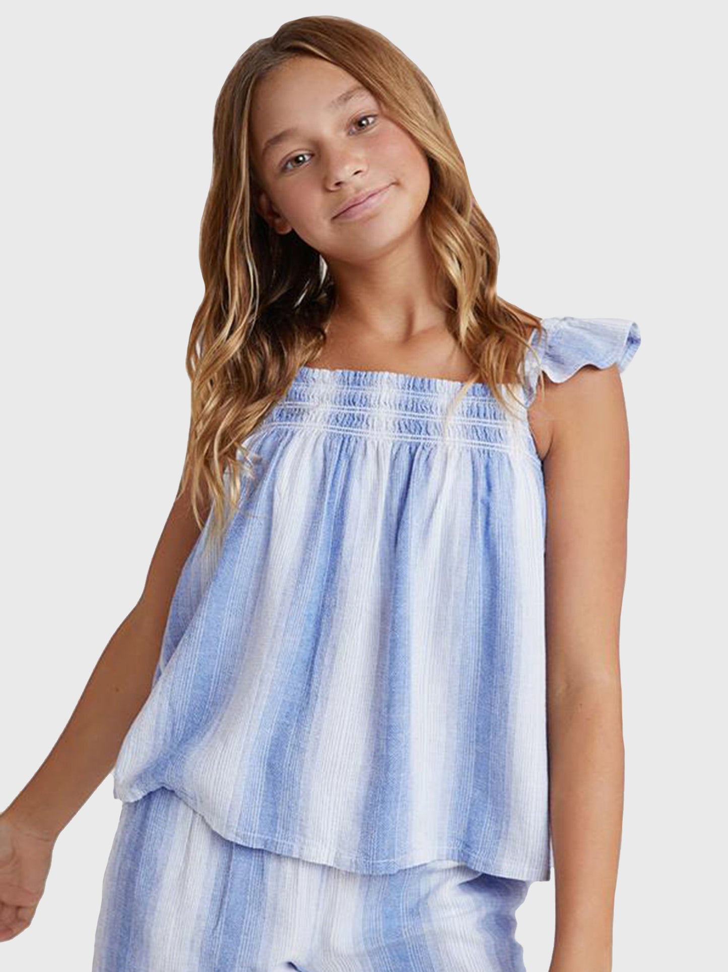Bella Dahl Girls' Smock Front Flowy Tank - Saint Bernard