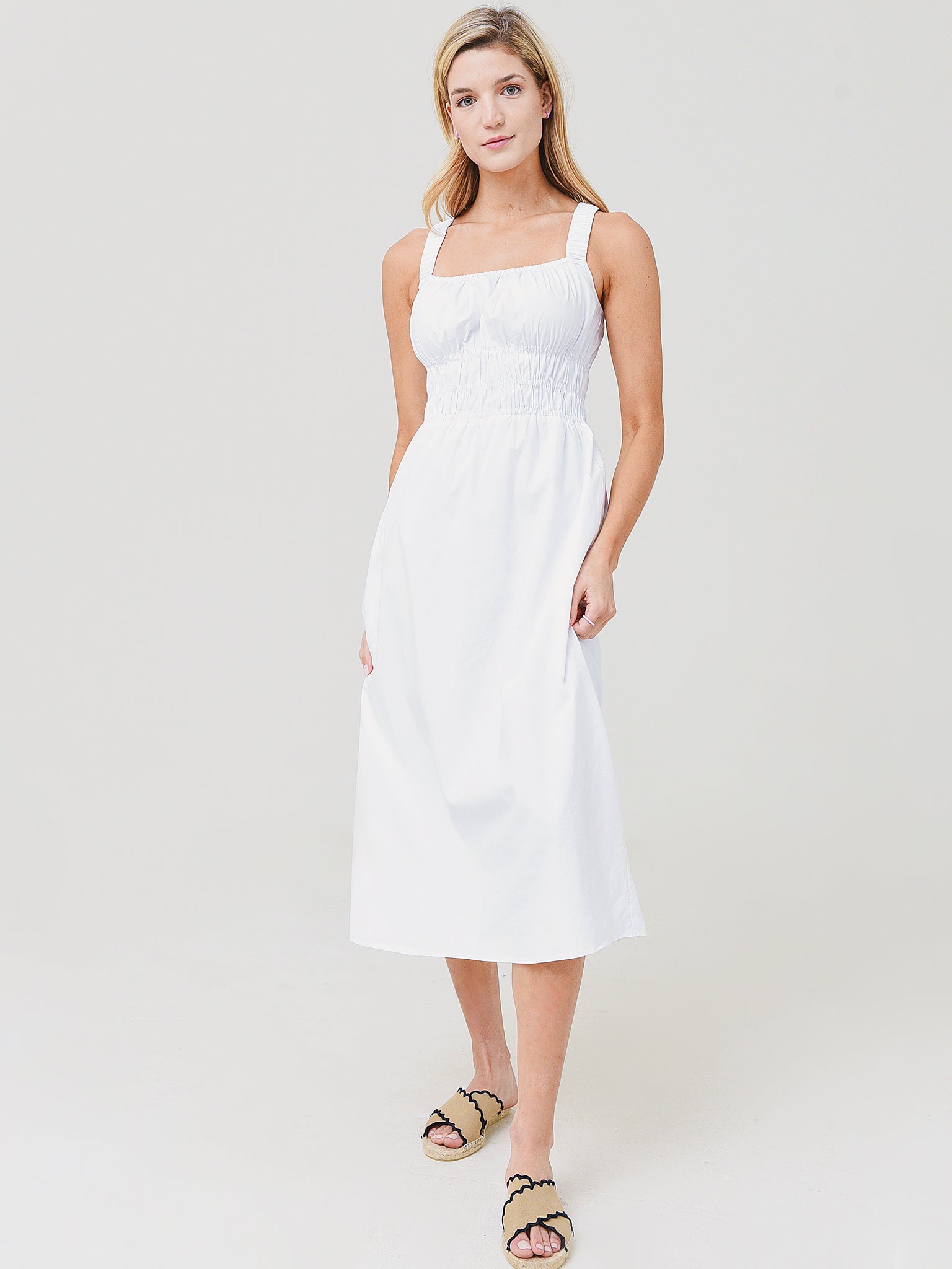 Greylin Women's Nisha Poplin Scrunched Strap Dress