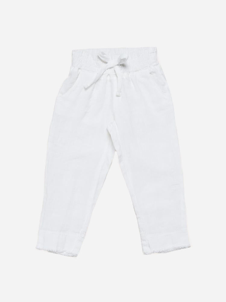 Bella Dahl Girls' Frayed Hem Pant - Saint Bernard