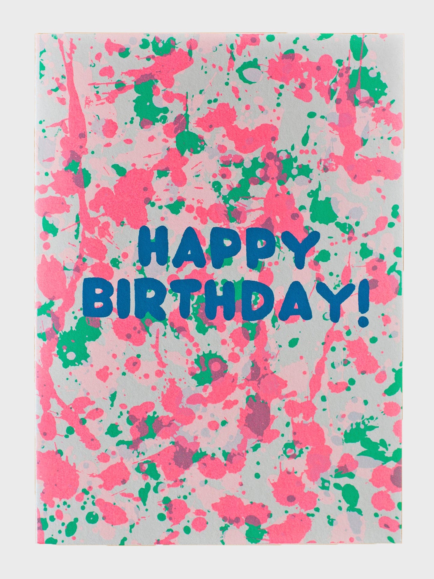 Gold Teeth Brooklyn Birthday Splatter Neon Greeting Card - Saint Bernard