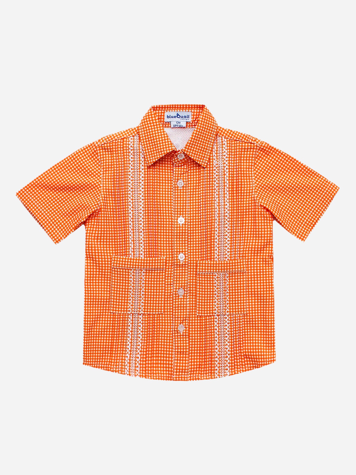 Blue Quail Girls' Guayabera Gingham Dress - Saint Bernard