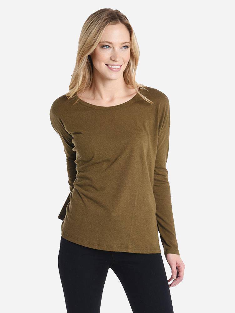 Majestic Cotton Cashmere Long Sleeve Crew - Saint Bernard