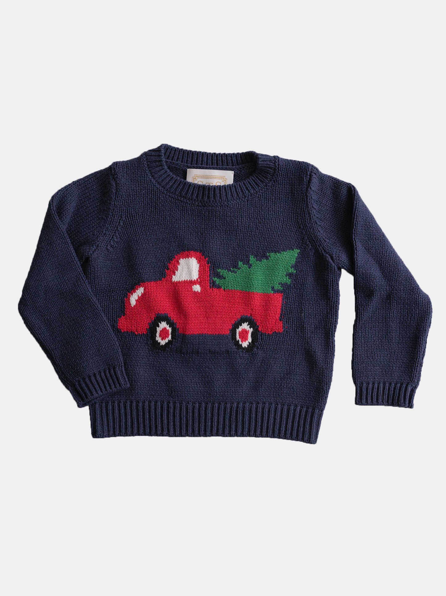 Sail to Sable Boys' Truck and Tree Sweater - Saint Bernard