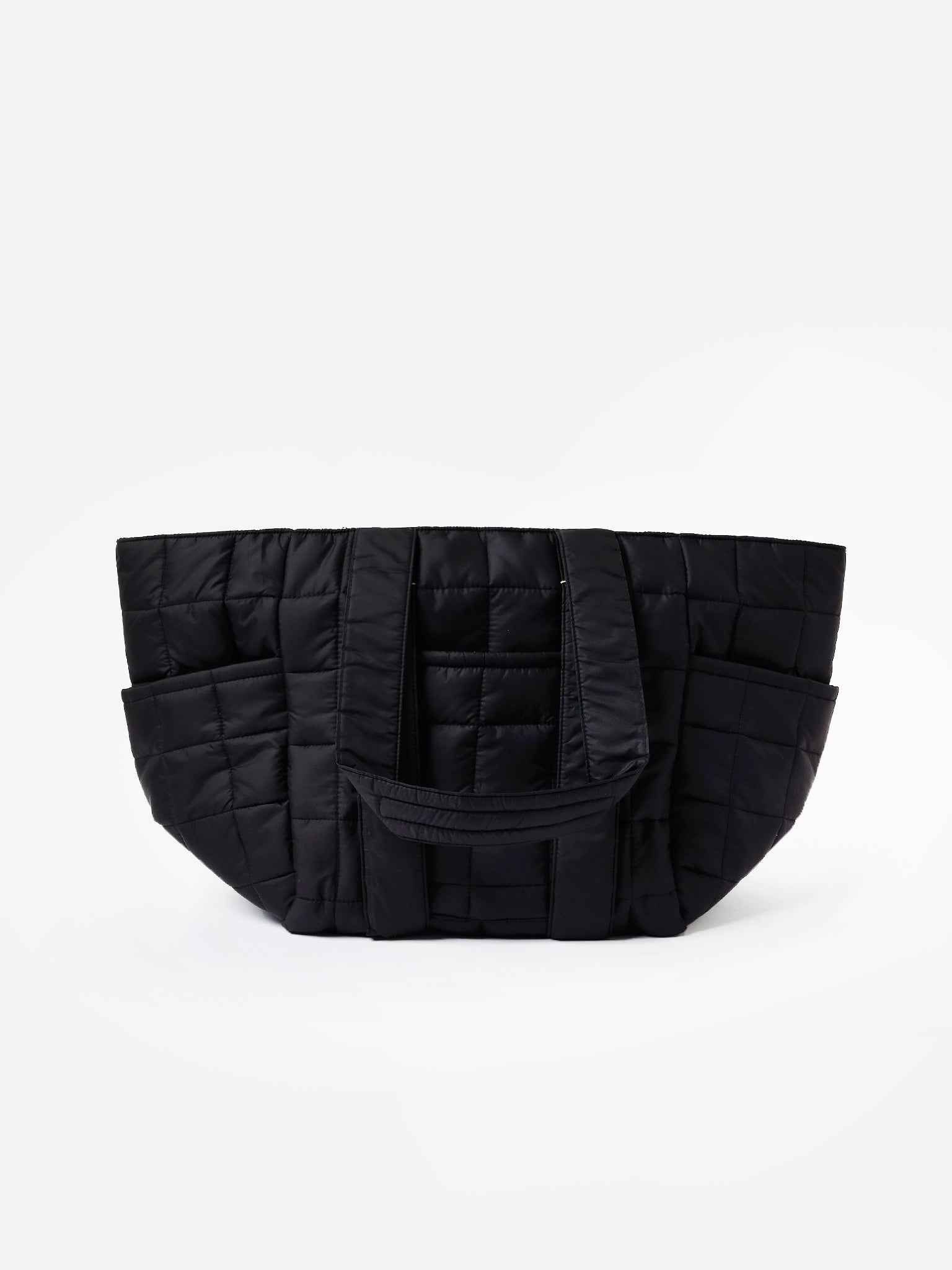 Clare V. Le Zip Sac Quilted V Puffer Tote in Black
