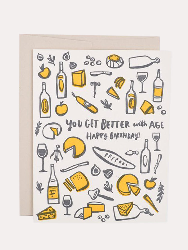 Egg Press Better With Age Birthday Greeting Card - Saint Bernard