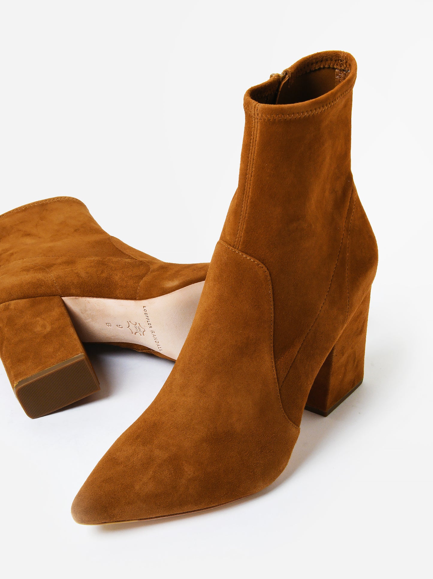 Loeffler Randall Women's Isla Suede Slim Ankle Bootie - Saint Bernard