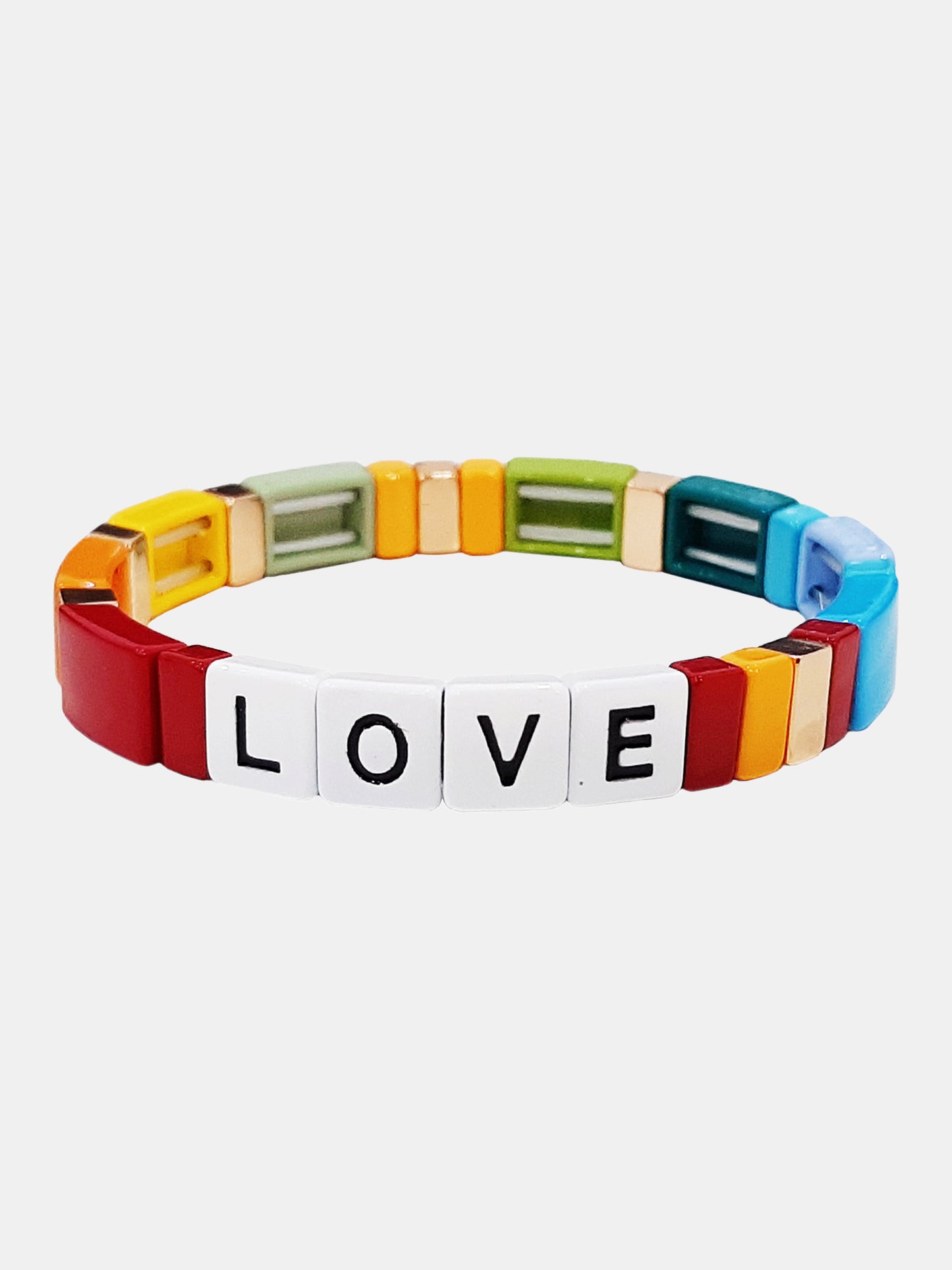 Tai Multi-Colored Love Alloy Beaded Stretch Bracelet - Saint Bernard