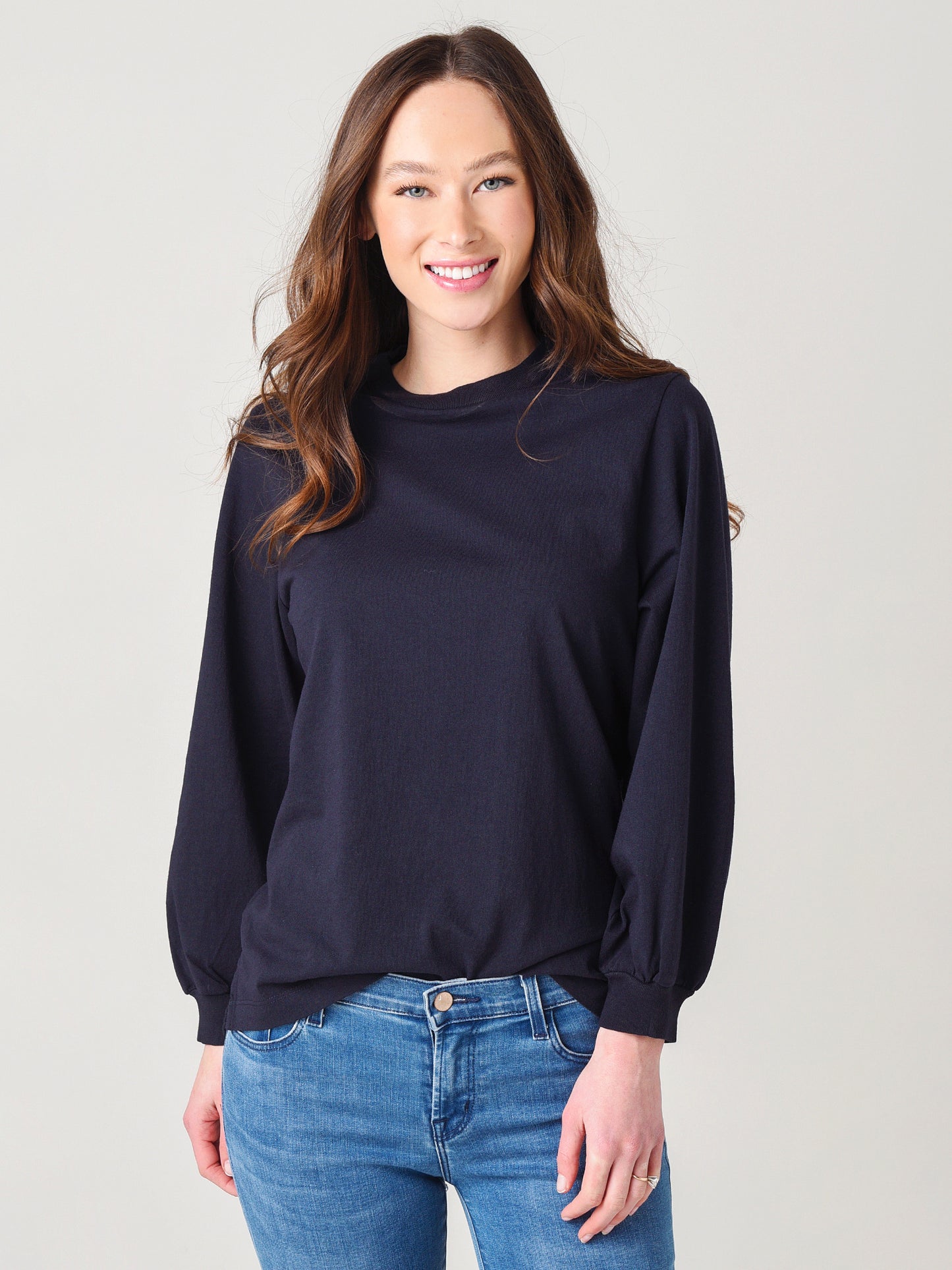 J Brand Women's Erma Relaxed Long Sleeve Tee - Saint Bernard