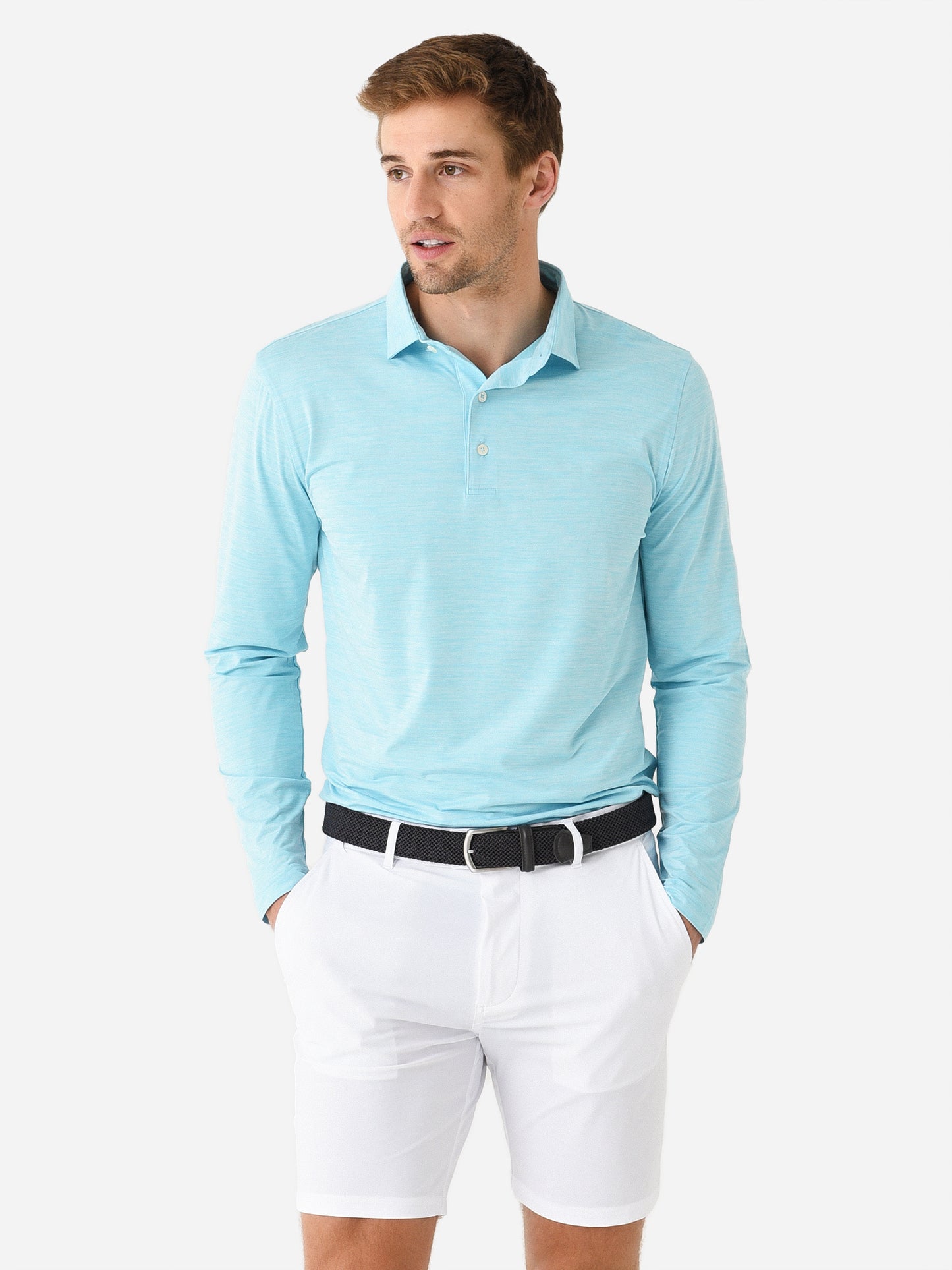 Johnnie-O Men's Featherweight Swing Long Sleeve Polo - Saint Bernard