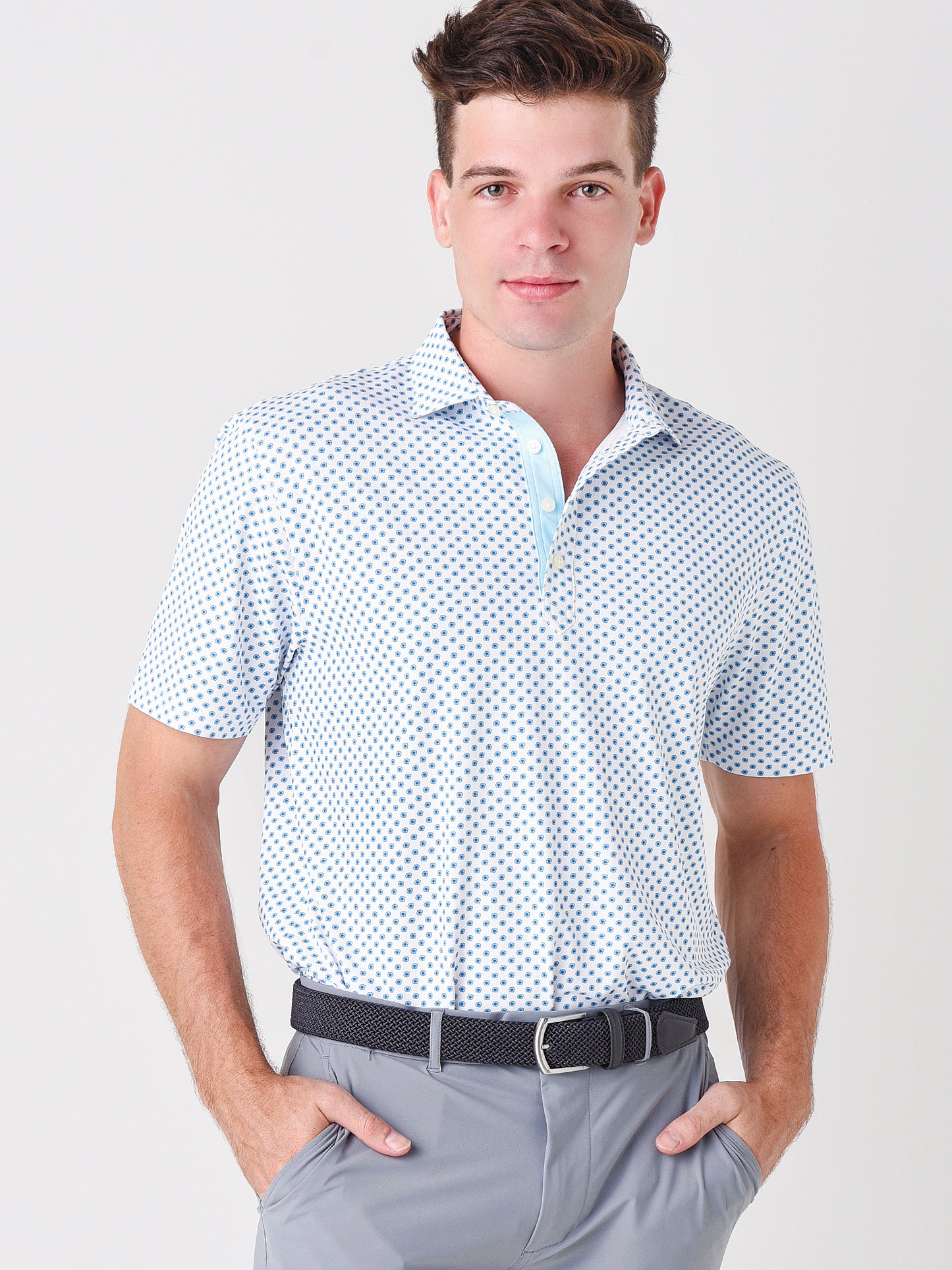 Johnnie-O Men's Takuya Prep-Performance Shirt - Saint Bernard