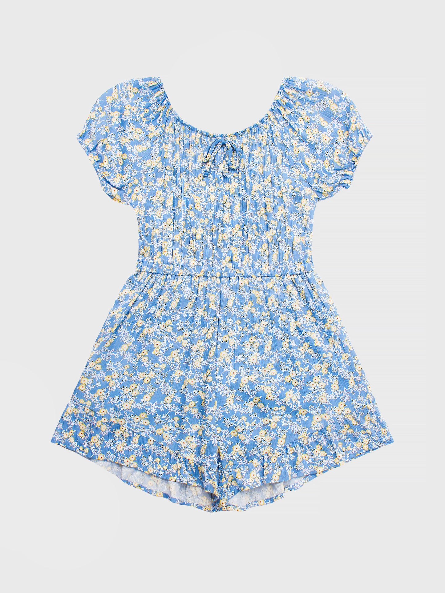 FOR ALL SEASONS Girls' Floral Print Rayon Gauze Romper - Saint Bernard