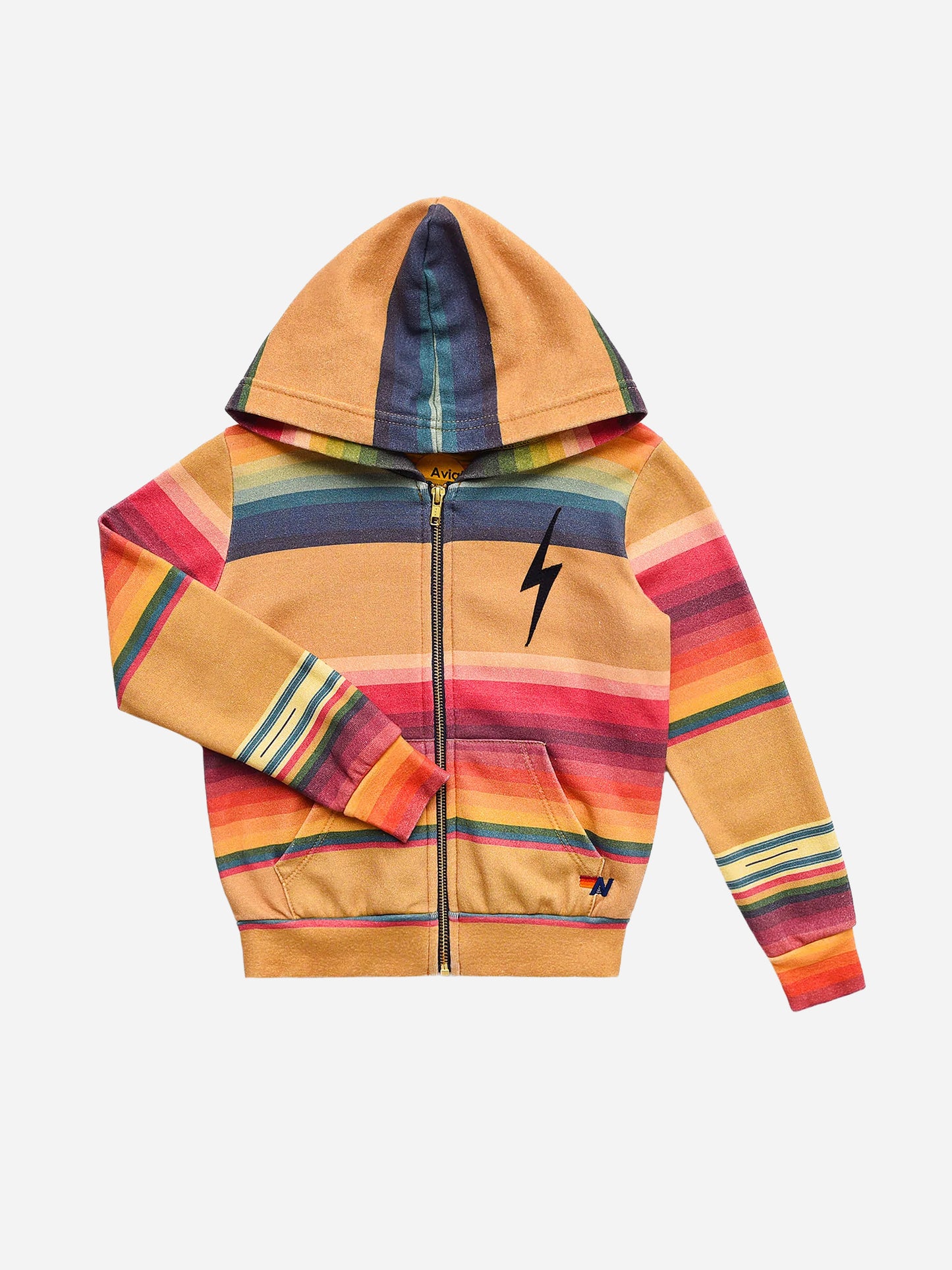 Aviator Nation Kids' Serape Bolt Stitch Zip Hoodie - Saint Bernard