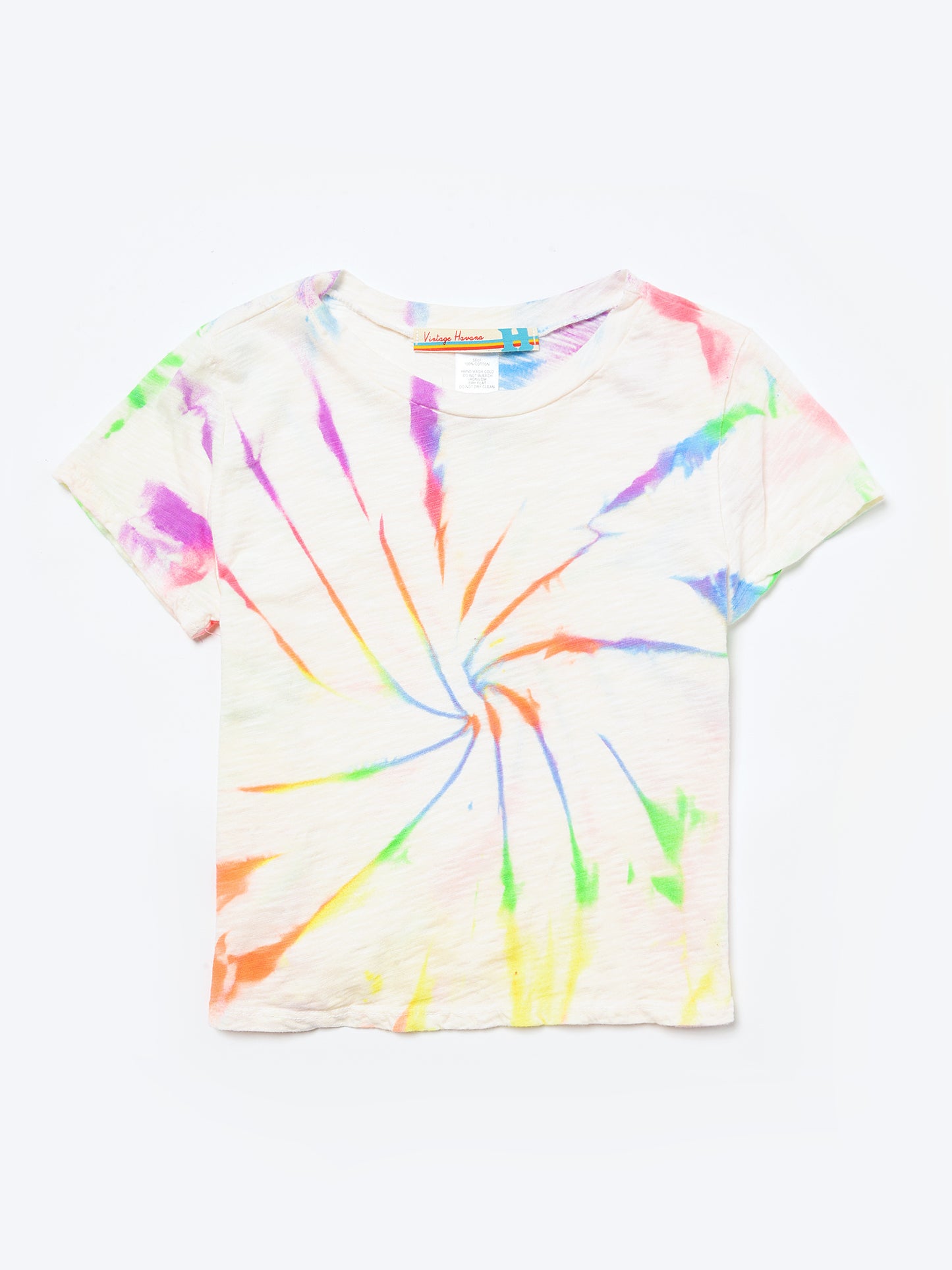Vintage Havana Girls' Neon Tie-Dye Spray Short-Sleeve Tie Shirt - Saint Bernard