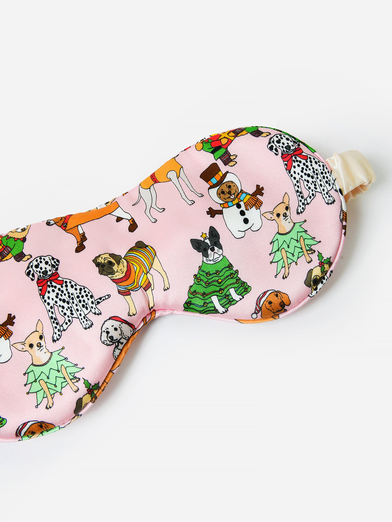 Karen Mabon Christmas Dogs Sleep Mask | $70.00 | Saint Bernard