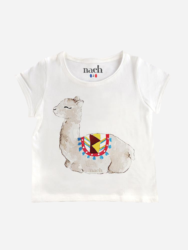Nach Bijoux Girls' Lama Tee - Saint Bernard