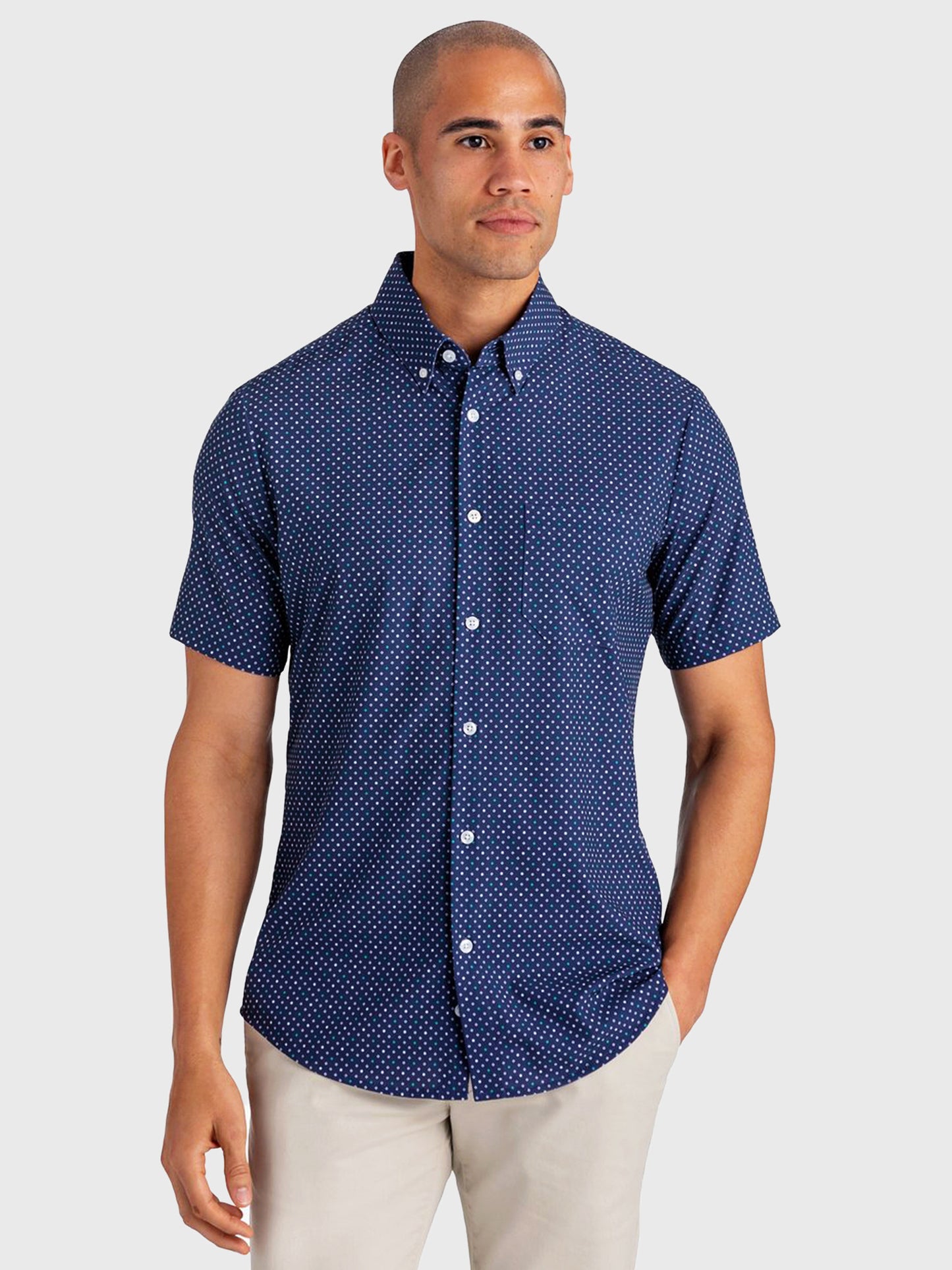 Mizzen+Main Weston Short-Sleeve Button-Down Shirt - Saint Bernard