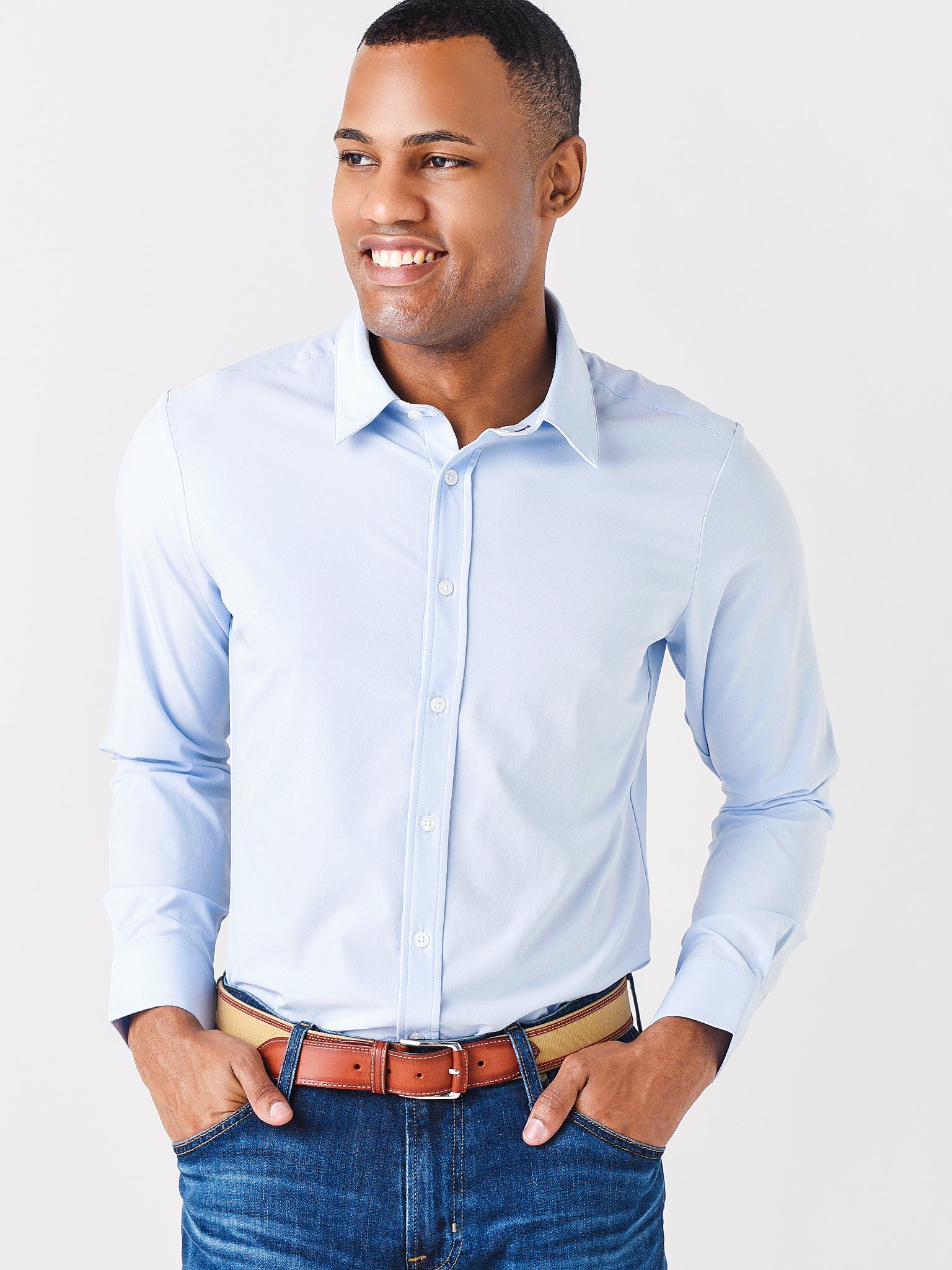 leeward formal dress shirt Mizzen Main Leeward Dress Shirt Mens Medium Trim Nile Blue Dot Button Down NWT