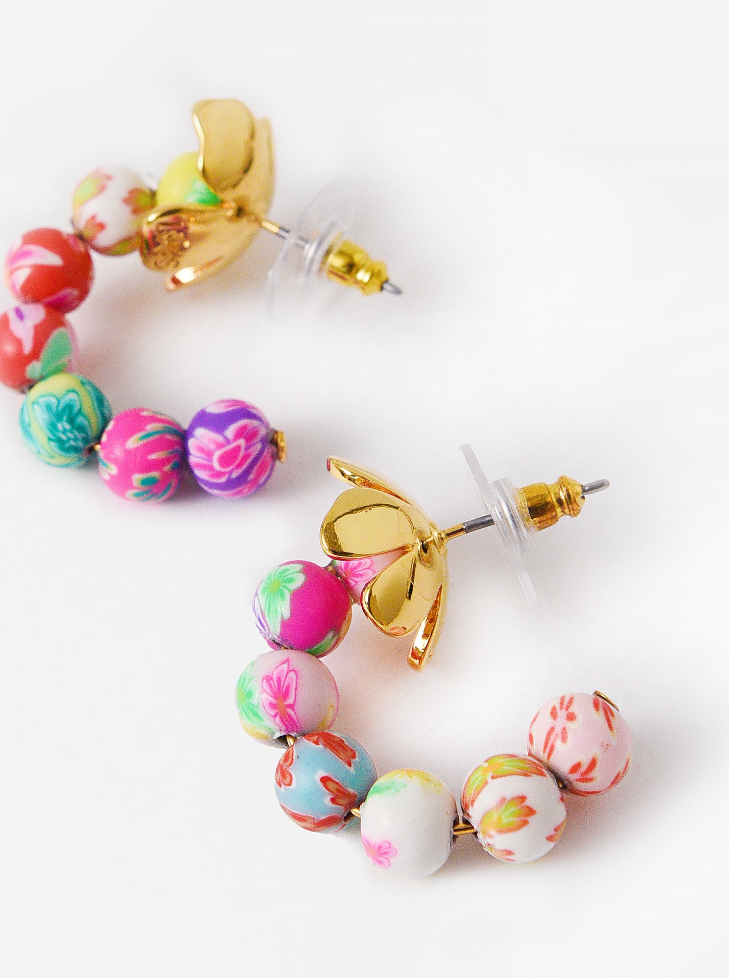 Lele Sadoughi Beaded Azalea Huggie Hoop Earring - Saint Bernard