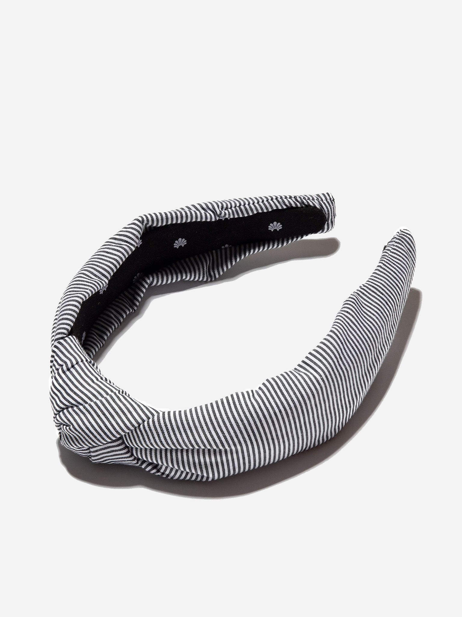 Lele Sadoughi Black and White Striped headband LeLe Sadoughi TWEED KNOTTED HEADBAND - black/white | Garmentory main image 4