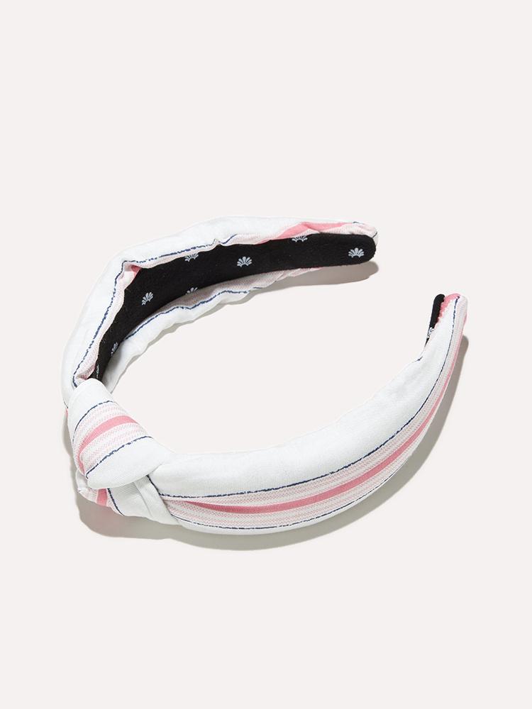 Mommy & Me LeLe Sadoughi Headbands - Pink Striped Lele Sadoughi Rose Stripe Pique Knotted Headband – Wren + Willow main image 4
