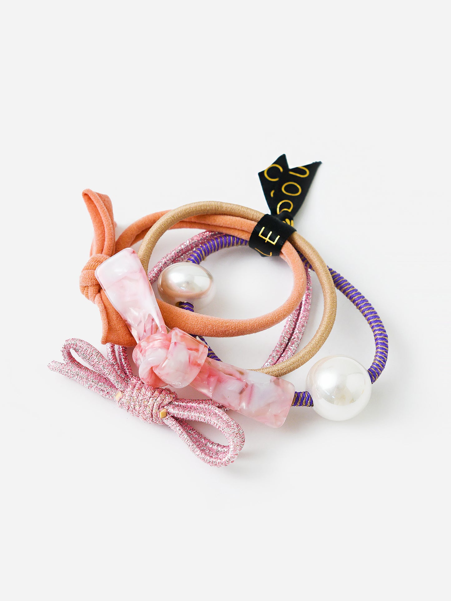 Lele Sadoughi Hair Elastics Set - Saint Bernard