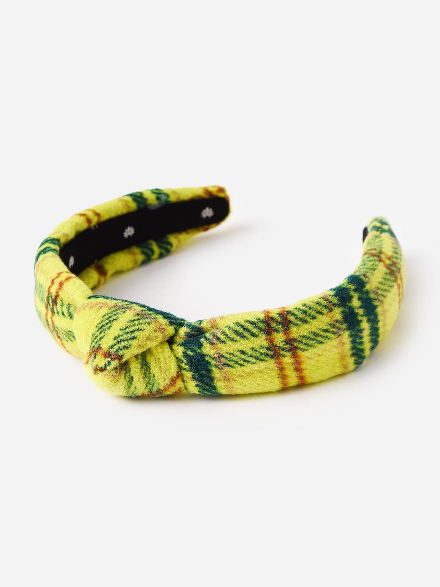 Lele Sadoughi Flannel Slim Knotted Headband Lemon Plaid Lele Sadoughi Oversized Canary Veronica Headband NWT Tweed  main image 2