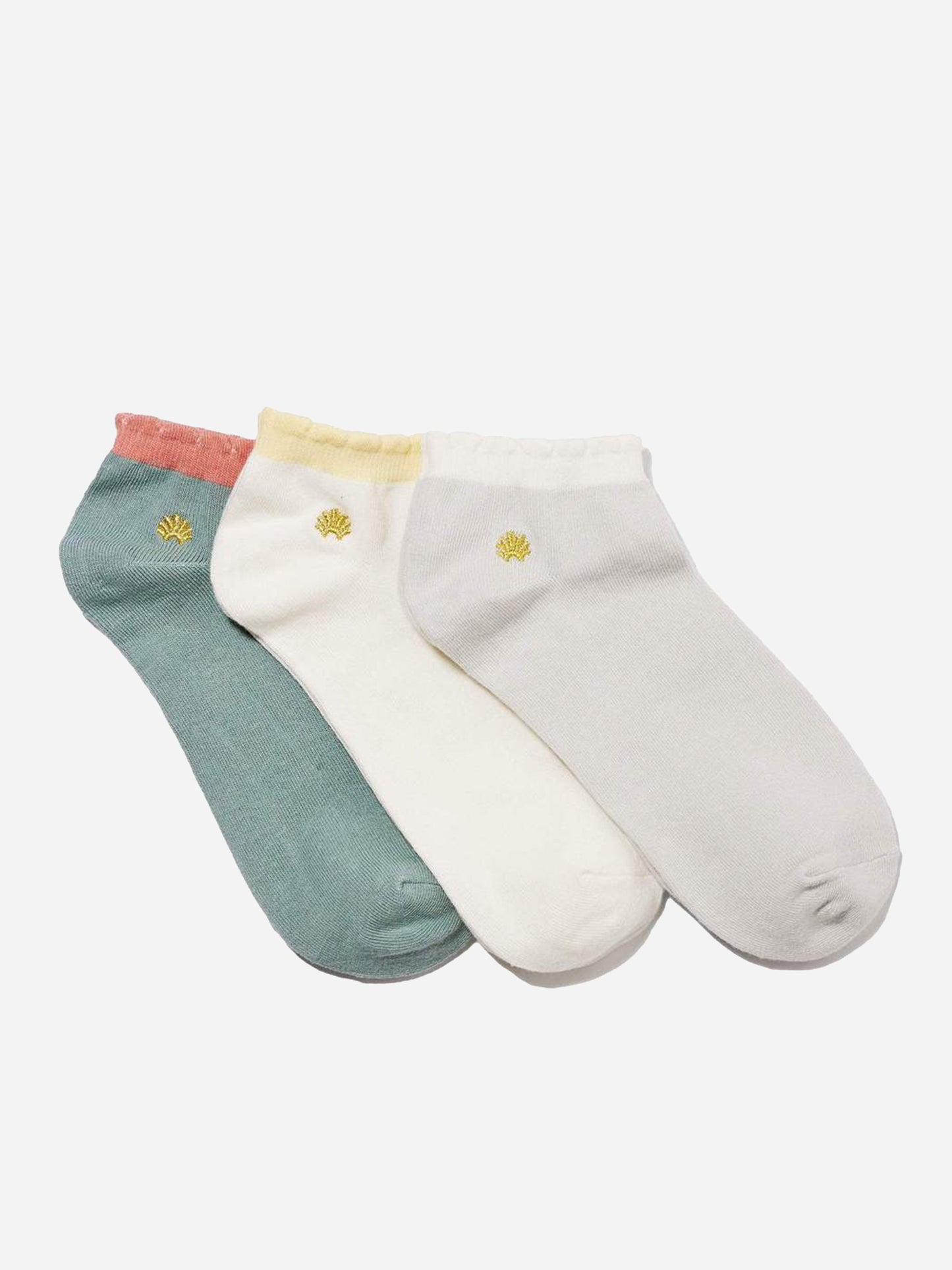 Lele Sadoughi Set of 3 Country Club Ankle Socks - Saint Bernard