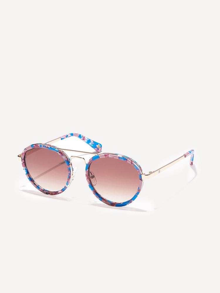 Lele Sadoughi Sunset Blue Downtown Aviator Sunglasses - Saint Bernard