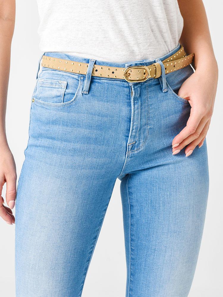Frame Women's Petite Studded Oval Buckle Belt - Saint Bernard