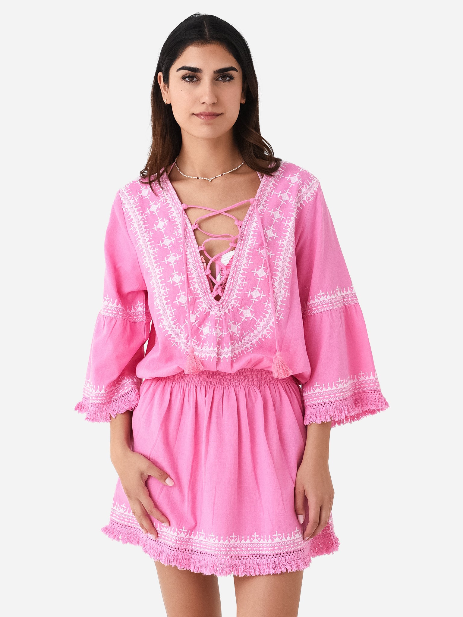 melissa odabash pink dress Melissa Odabash Salma Beach Pink Dress L