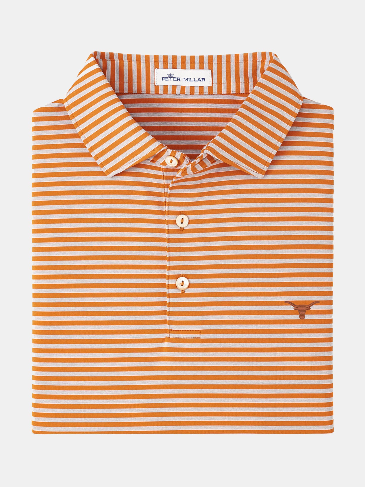 Peter Millar Crown Sport Men's University of Texas Mills Stripe Performance Polo - Saint Bernard