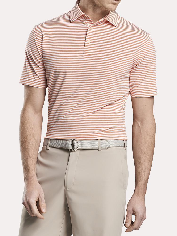 Peter Millar Men's Competition Stripe Performance Polo - Saint Bernard