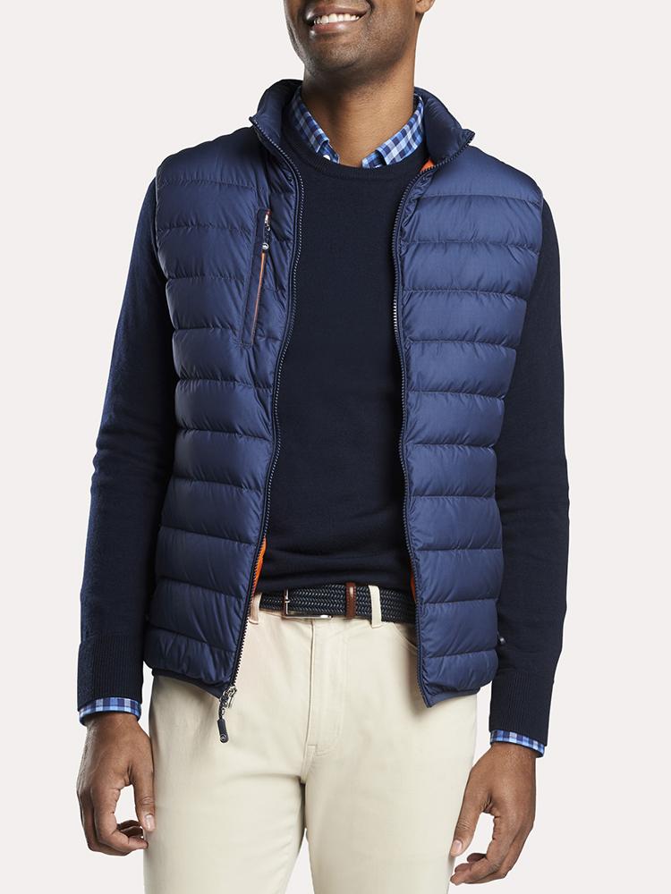 Peter Millar Men's Crown Elite Light Herringbone Vest - Saint Bernard