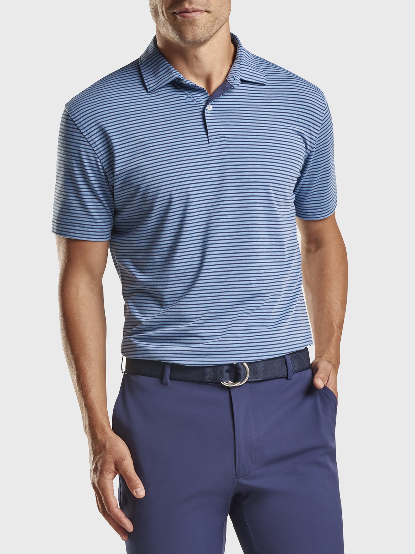 Peter Millar Crown Crafted Men's Bullseye Wool-Blend Polo - Saint Bernard