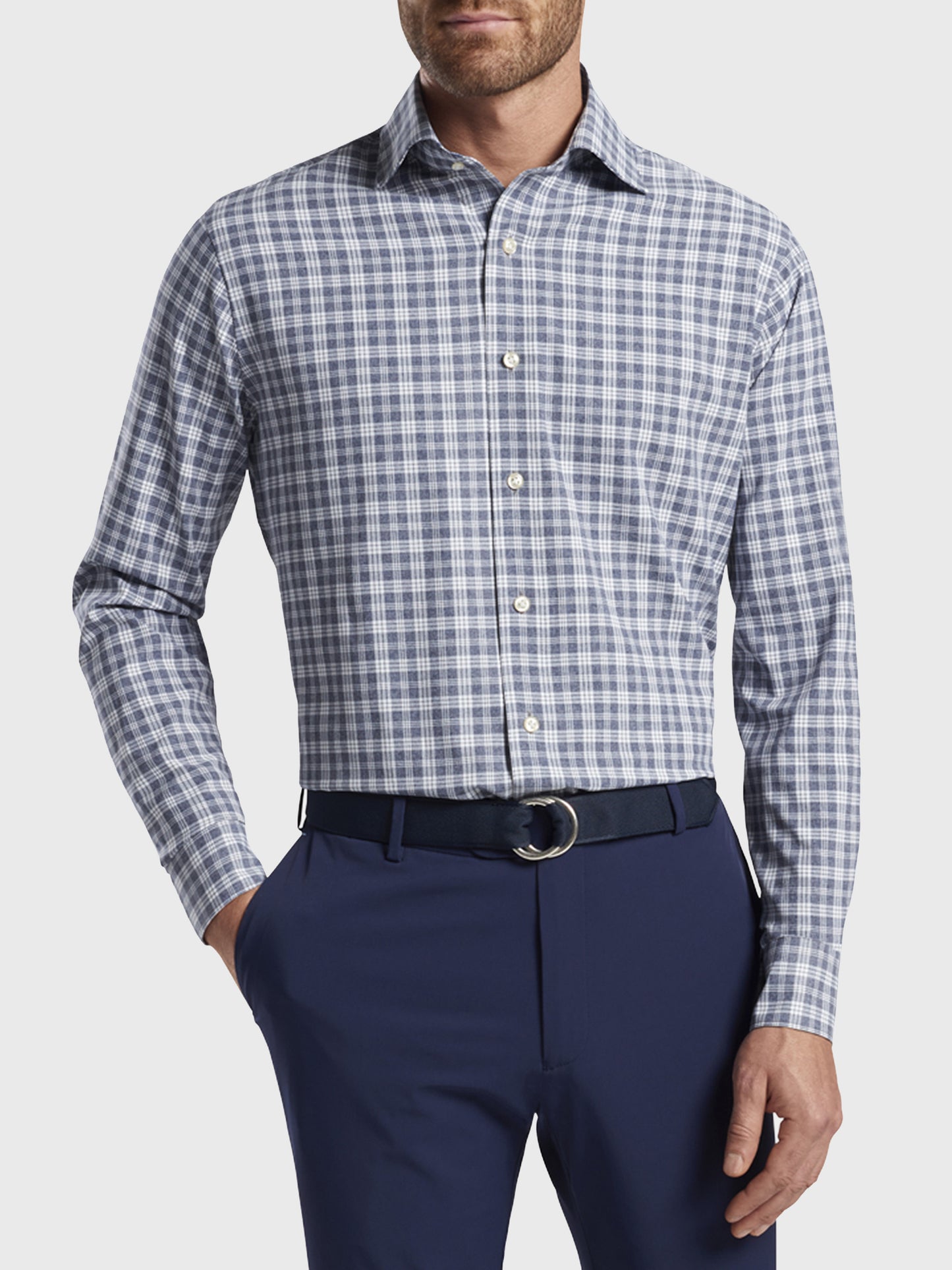 Peter Millar Crown Crafted Men's Carter Natural Touch Sport Shirt - Saint Bernard