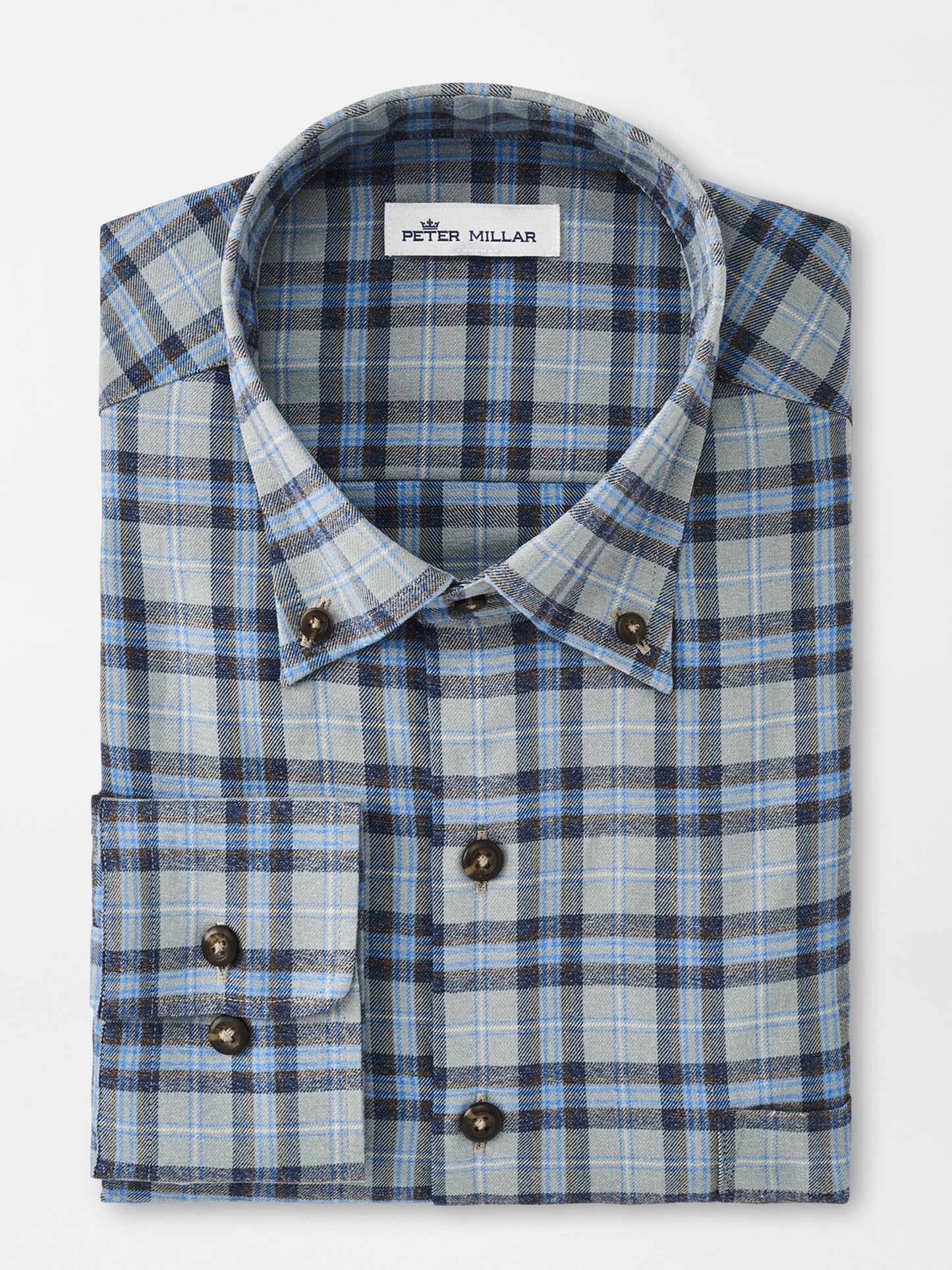 Peter Millar Crown Sport Men's Emmett Performance Flannel Sport Shirt - Saint Bernard