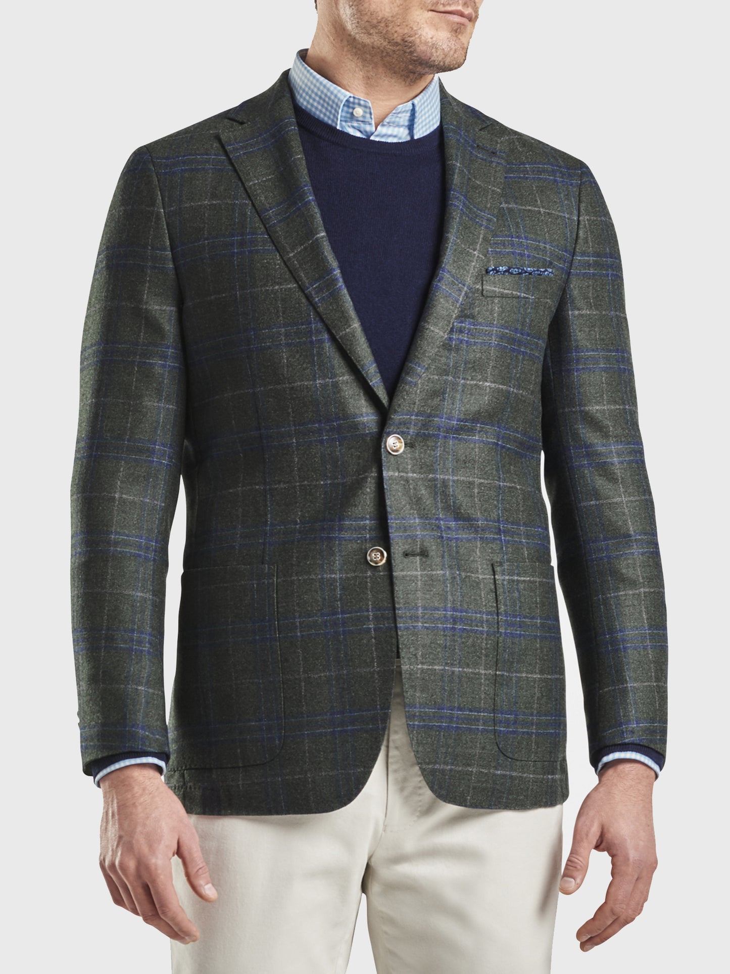 Peter Millar Crown Men's Wintertime Windowpane Soft Jacket - Saint Bernard