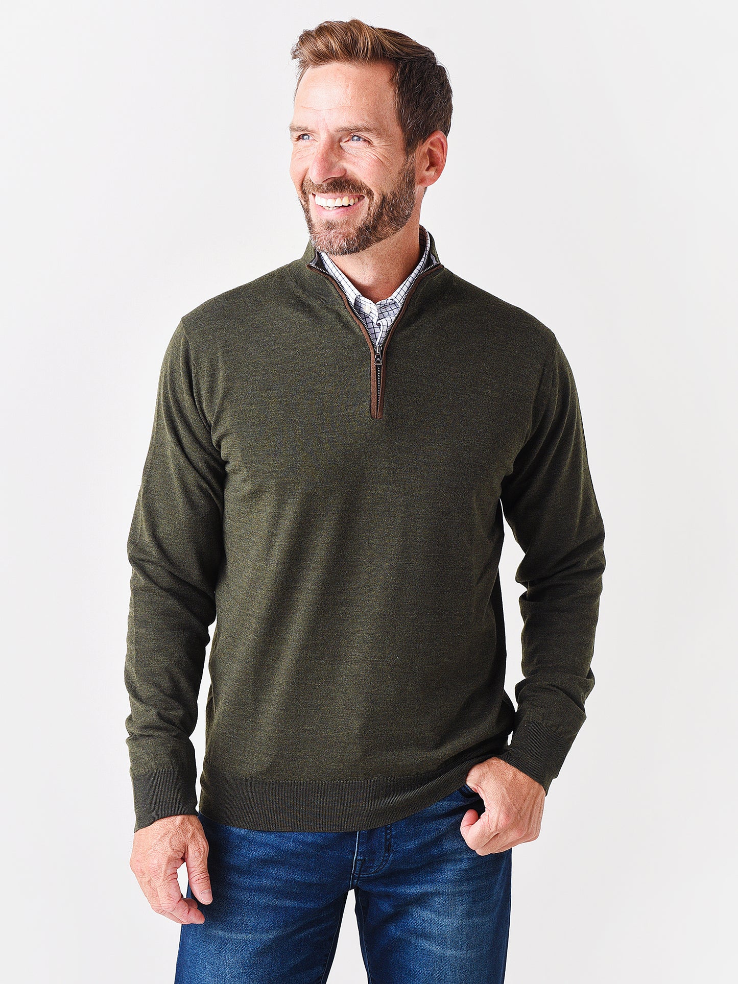 Peter Millar Collection Men's Excursionist Flex Quarter-Zip Sweater - Saint Bernard