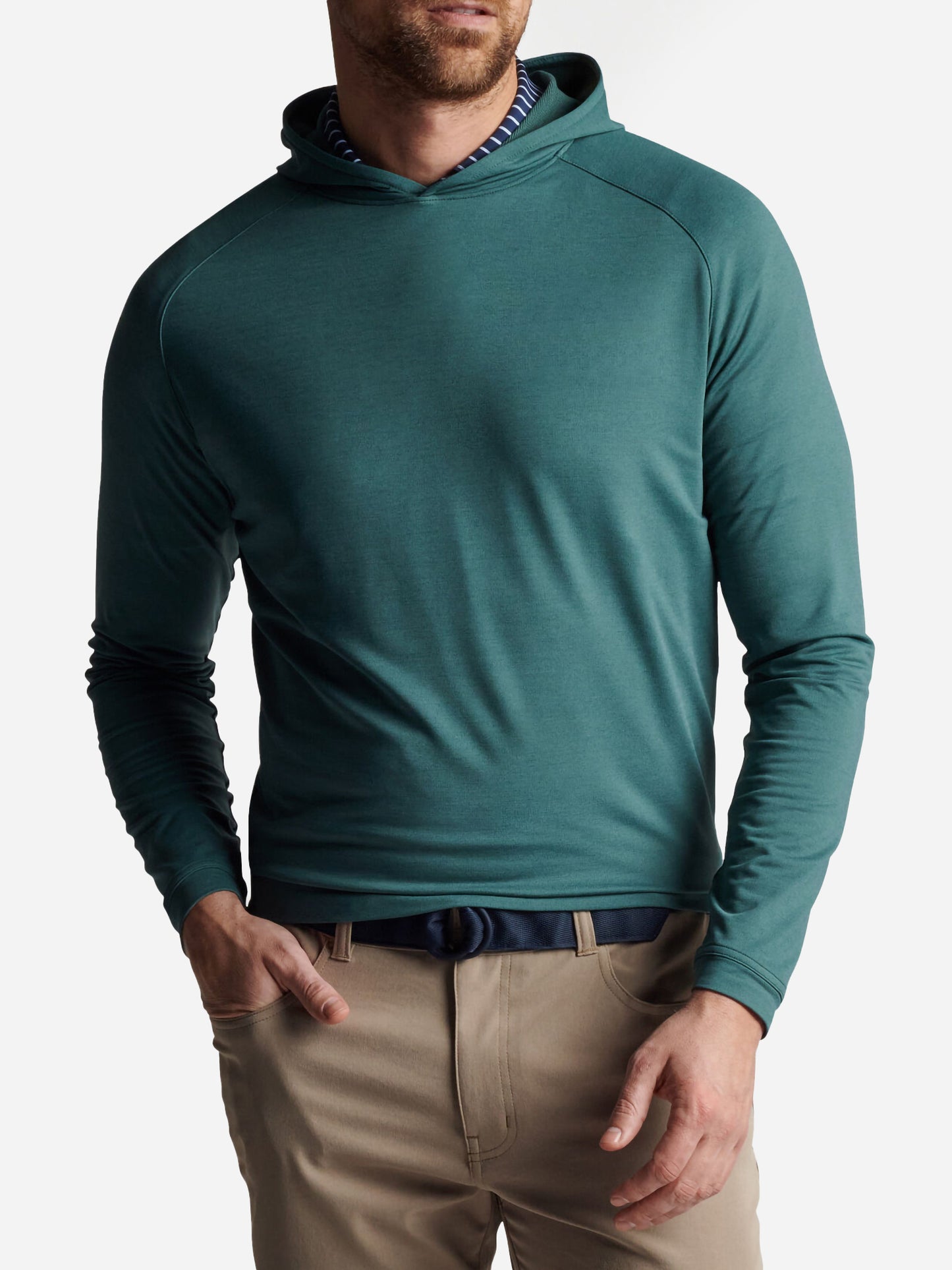 Peter Millar Crown Sport Men's Pine Performance Hoodie - Saint Bernard