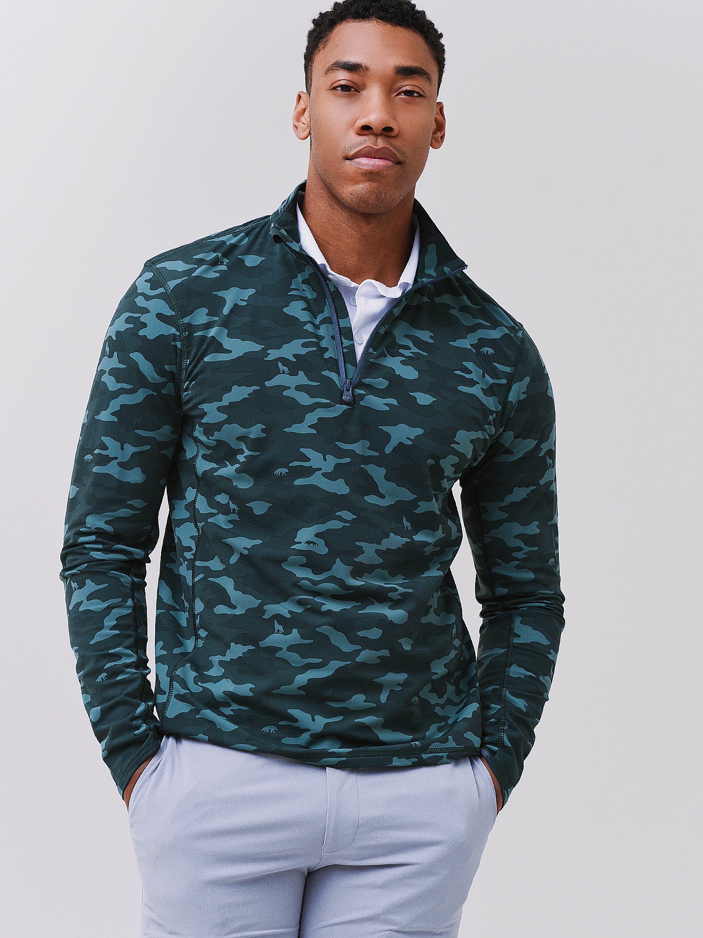 Greyson Men's Camoscape Tate Quarter-Zip - Saint Bernard