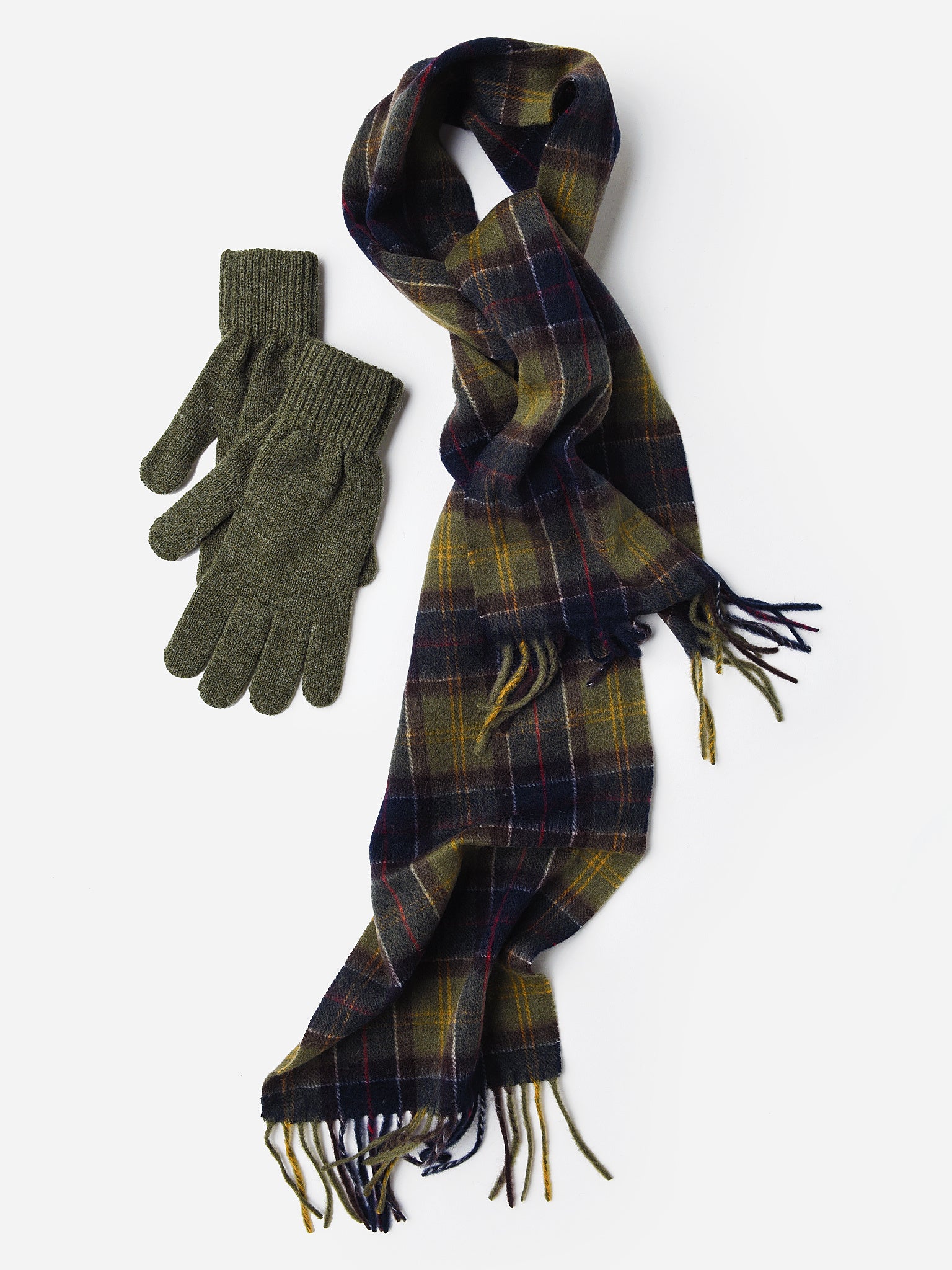 Barbour Tartan Scarf And Glove Gift Set Saint Bernard
