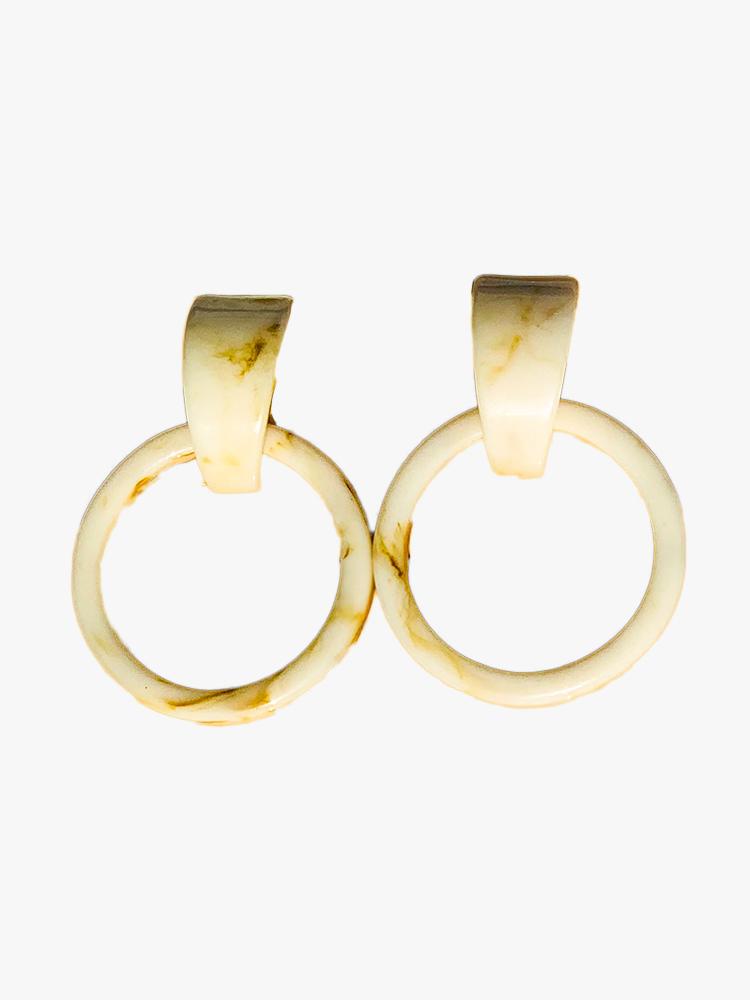Casa Clara Milly Cream Drop Hoop Earring - Saint Bernard